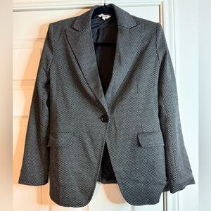 Max Studio London Blazer XS Black White Houndstooth Classic Jacket